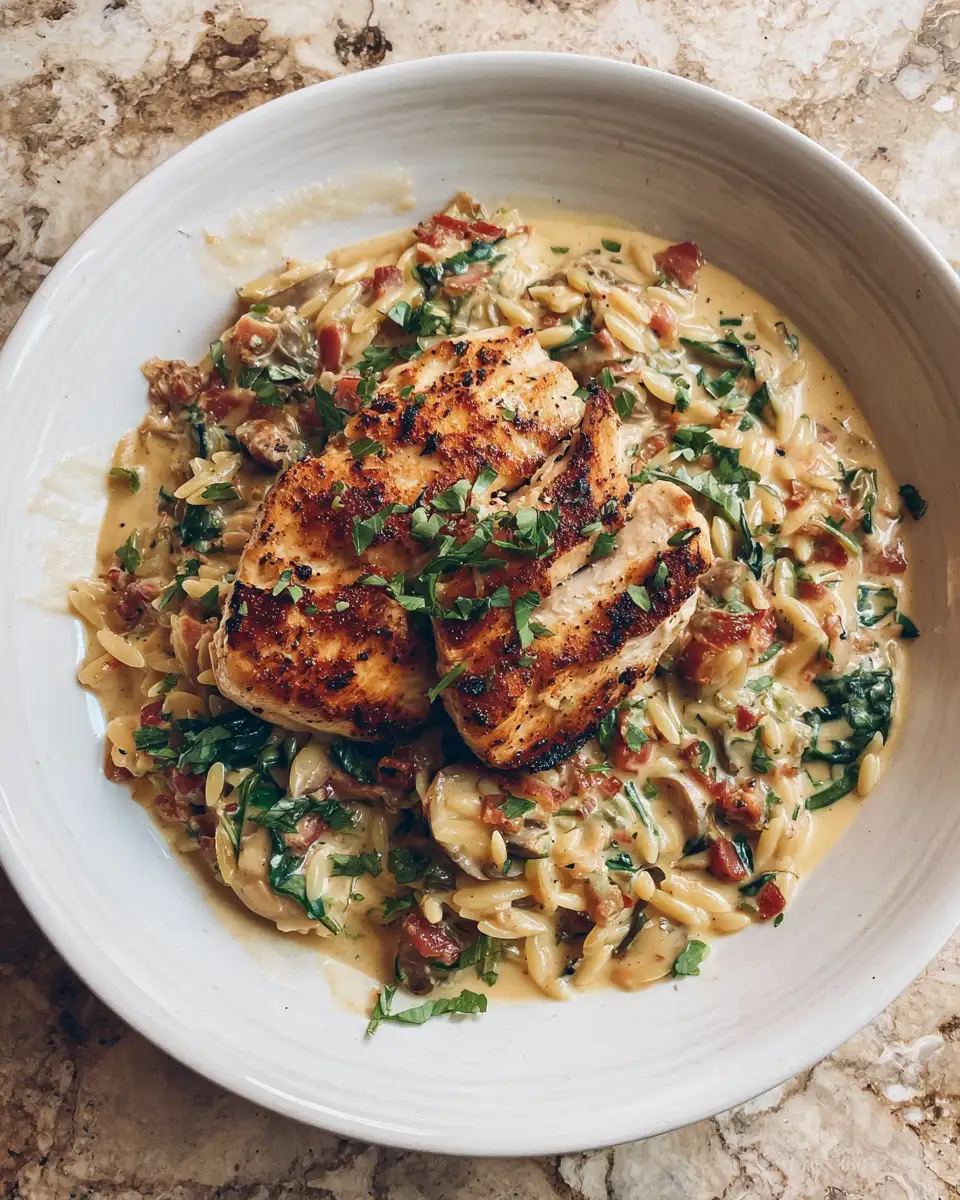 Indulge in the Ultimate Comfort: Creamy Tuscan Chicken Orzo Delight - Featured Image