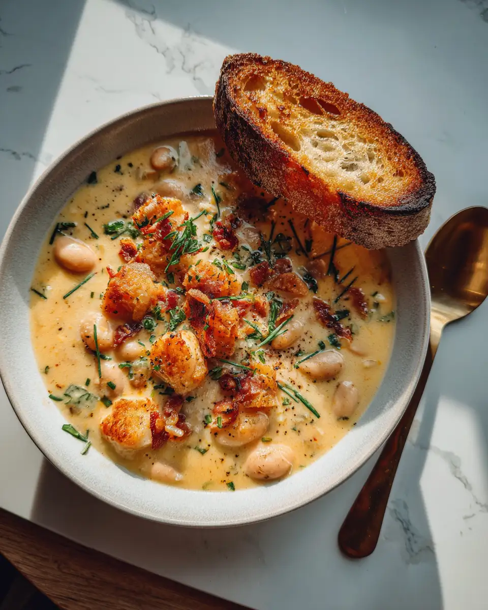 Final dish - Warm Your Soul with Creamy Tuscan White Bean Soup Delight