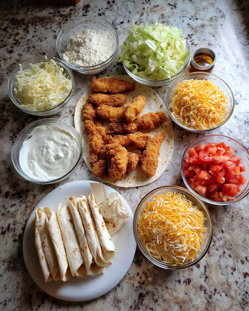 Ingredients for Crunch into Flavor: The Ultimate Crispy Chicken Ranch Wrap Experience