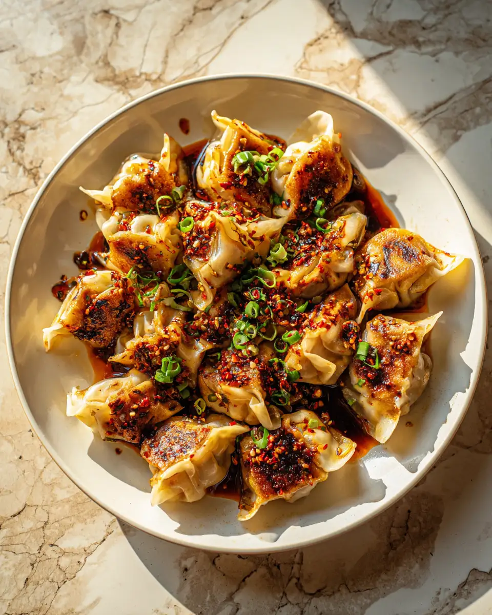 Final dish - Crispy Chili Oil Dumplings: A Fiery Bite of Flavor