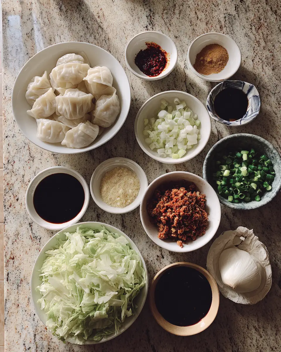 Ingredients for Crispy Chili Oil Dumplings: A Fiery Bite of Flavor