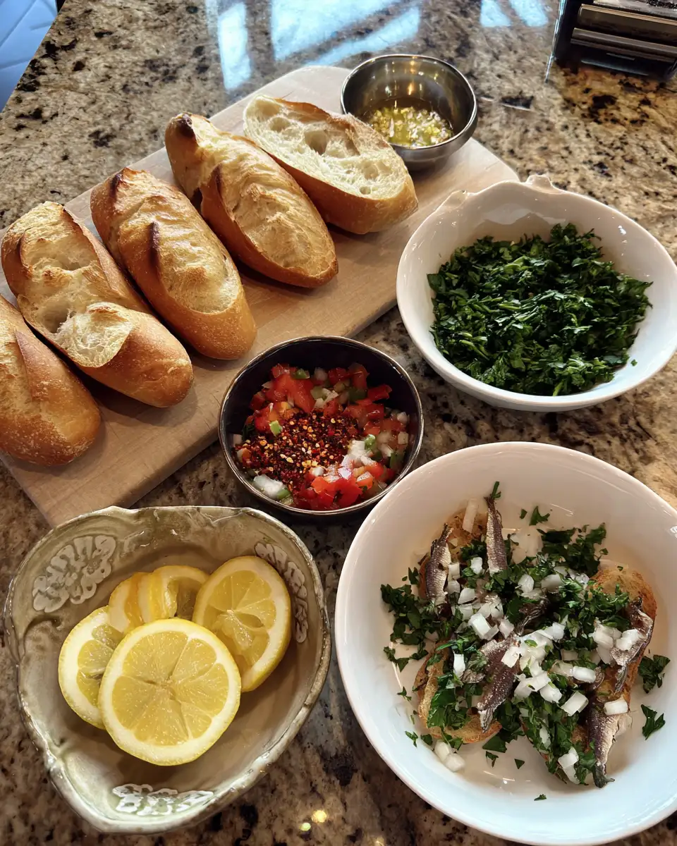 Ingredients for Savor the Crunch: Ultimate Crispy Garlic Anchovy Bruschetta Delight