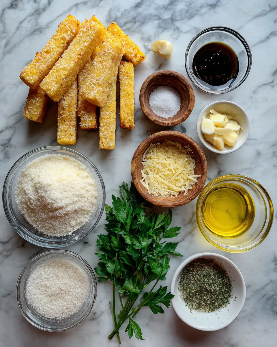 Ingredients for Golden Delight: Crispy Parmesan Polenta Fries to Savor