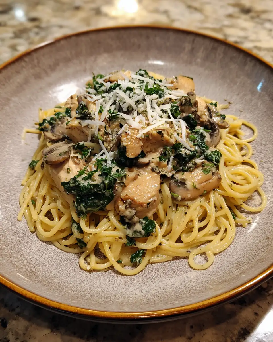 Irresistibly Creamy Crockpot Garlic Chicken Pasta Delight 6 Final dish - Irresistibly Creamy Crockpot Garlic Chicken Pasta Delight