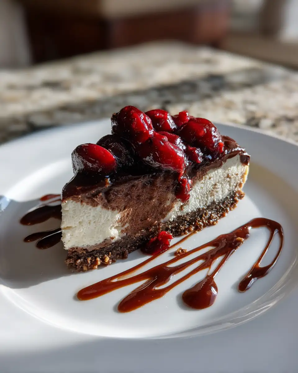 Decadent Delight: Dark Chocolate Cherry Cheesecake Bliss - Featured Image