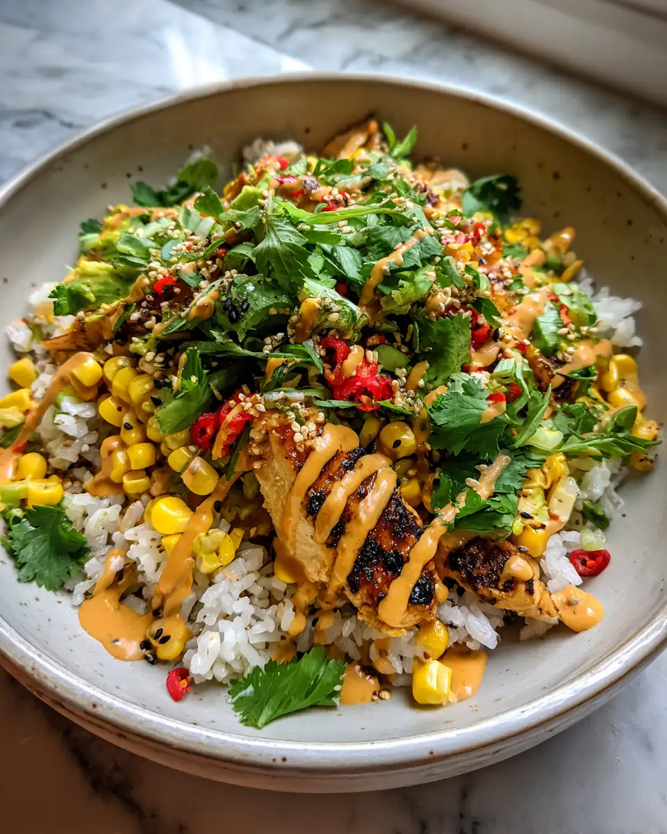 Final dish - Street Corn Sensation: A Delicious Chicken Rice Bowl Recipe