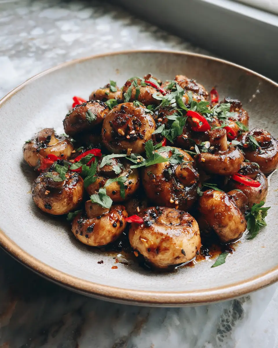 Final dish - Savor Simplicity with Easy Balsamic Garlic Mushrooms