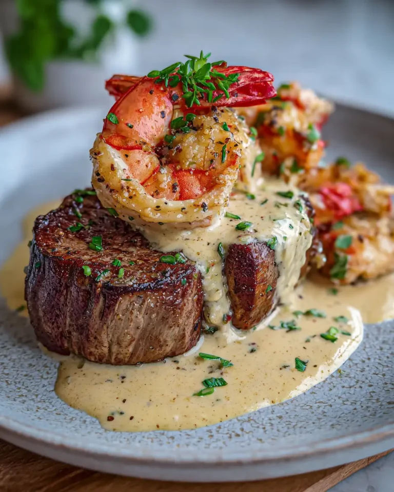 Decadent Filet Mignon with Shrimp and Lobster Cream Sauce Delight - Featured Image