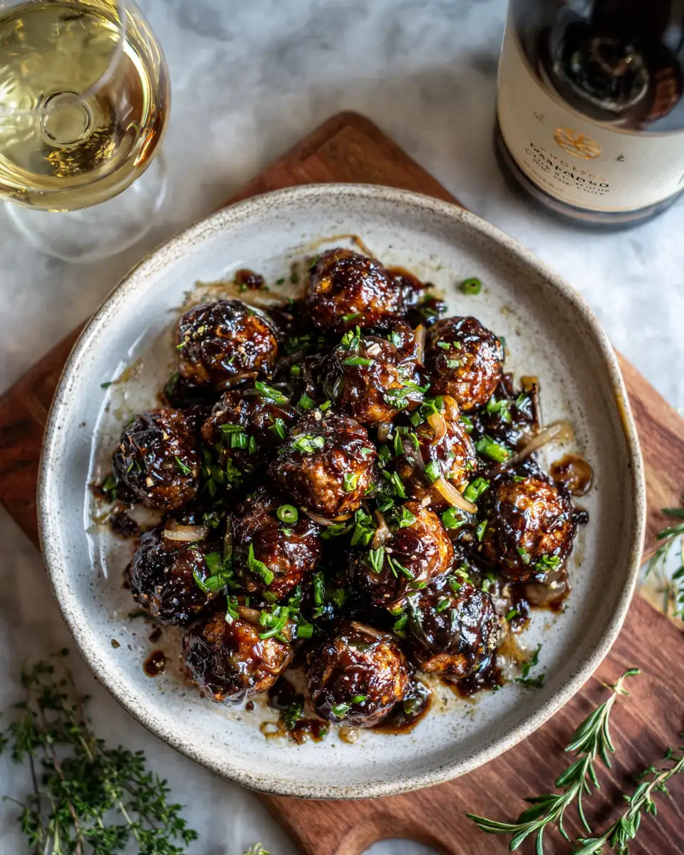 Final dish - Savory Bliss: Discover the Magic of French Onion Meatballs