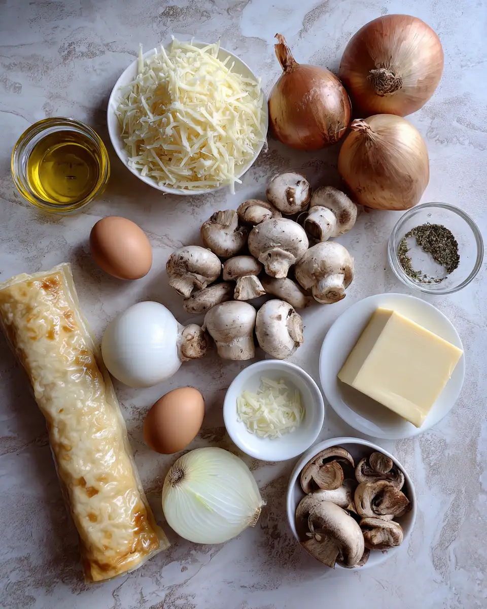 Savor the Symphony: French Onion Mushroom Tart Magic 4 Ingredients for Savor the Symphony: French Onion Mushroom Tart Magic