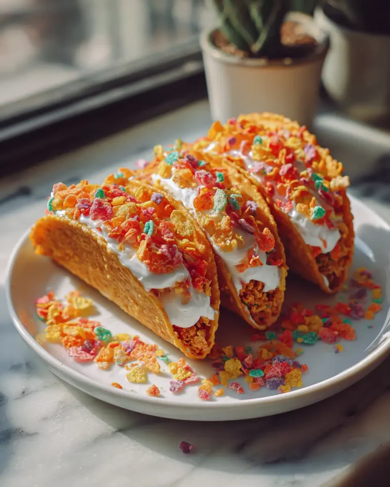 Fruity Pebble Cheesecake Tacos: A Colorful Twist on Dessert Delight - Featured Image