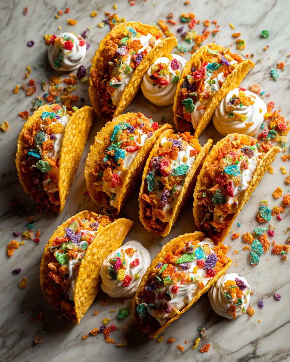 Fruity Pebble Cheesecake Tacos: A Colorful Twist on Dessert Delight 4 Ingredients for Fruity Pebble Cheesecake Tacos: A Colorful Twist on Dessert Delight