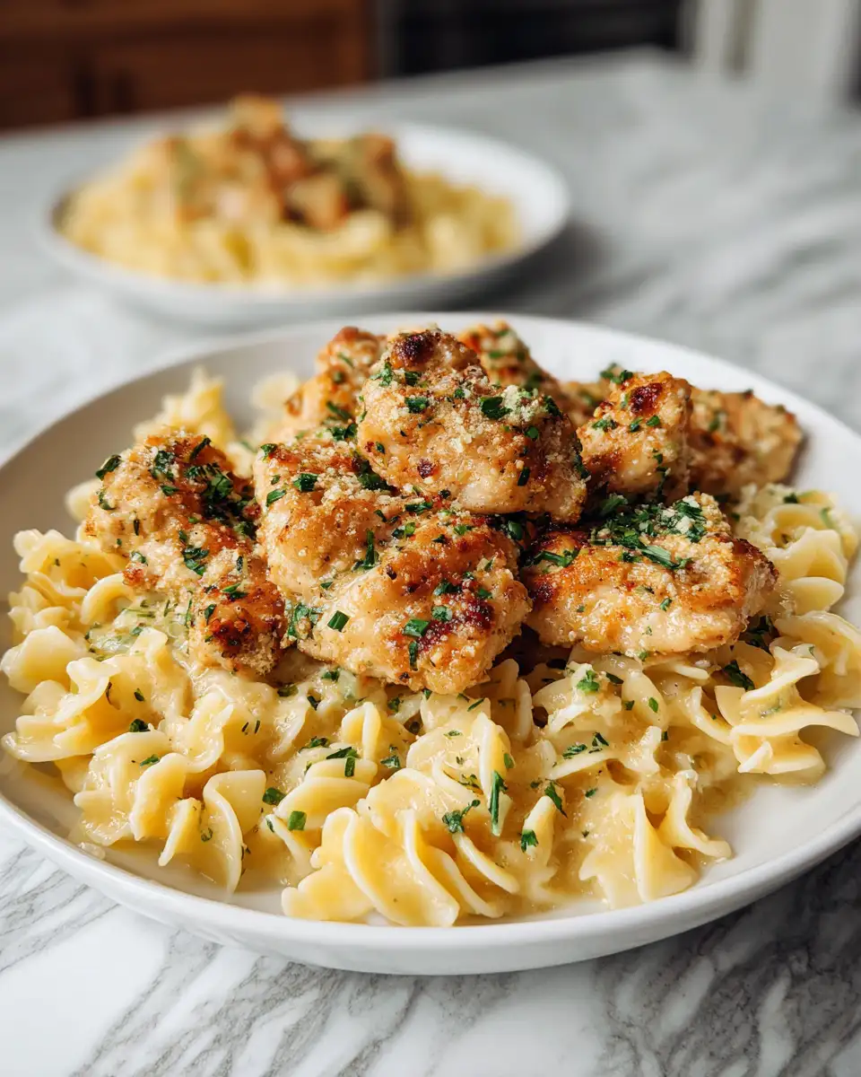 Savory Garlic Butter Chicken Bites with Pasta for a Delightful Dinner - Featured Image