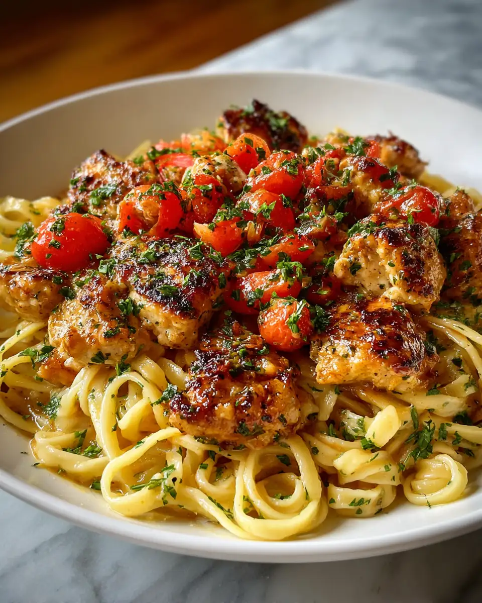 Savory Garlic Butter Chicken Bites with Pasta for a Delightful Dinner 6 Final dish - Savory Garlic Butter Chicken Bites with Pasta for a Delightful Dinner