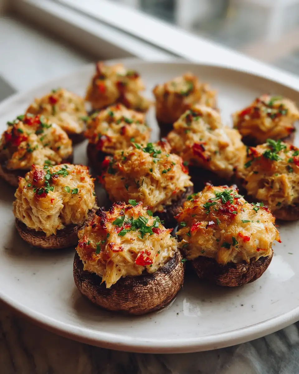 Irresistibly Delicious: Garlic Butter Crab Stuffed Mushrooms Explosion - Featured Image