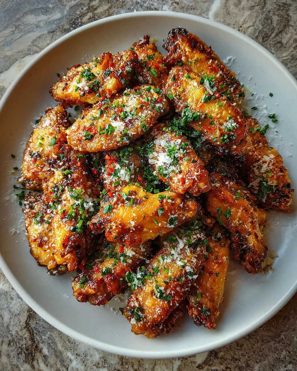 Final dish - Irresistibly Crispy Garlic Butter Parmesan Wings That Will Wow Your Taste Buds