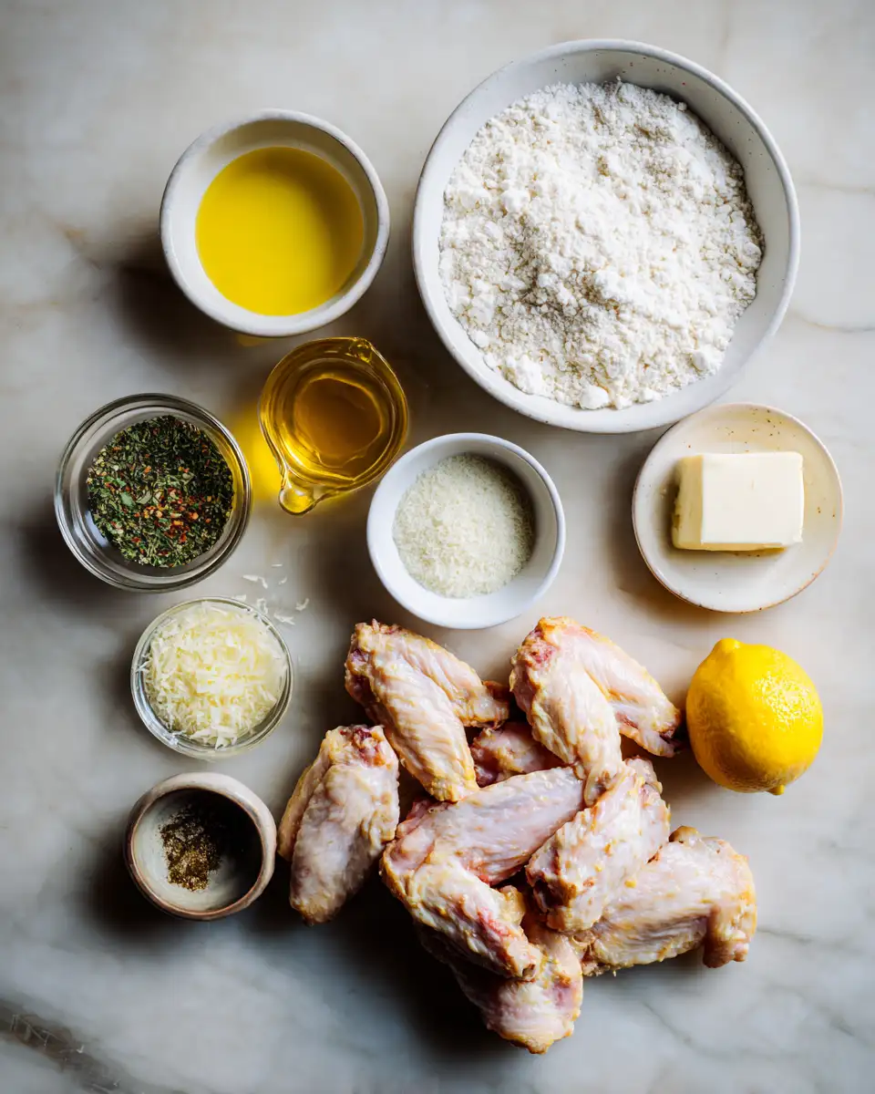 Ingredients for Irresistibly Crispy Garlic Butter Parmesan Wings That Will Wow Your Taste Buds