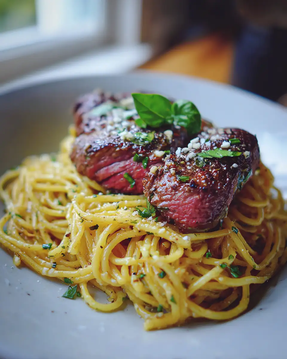 Sizzle and Savory: Garlic Butter Steak Lightning Noodles Recipe - Featured Image