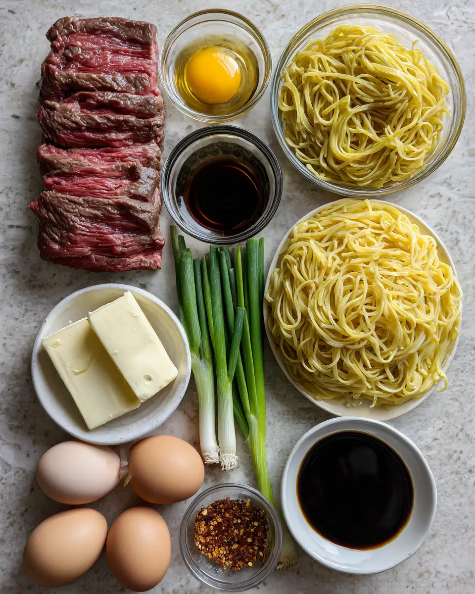Sizzle and Savory: Garlic Butter Steak Lightning Noodles Recipe 4 Ingredients for Sizzle and Savory: Garlic Butter Steak Lightning Noodles Recipe