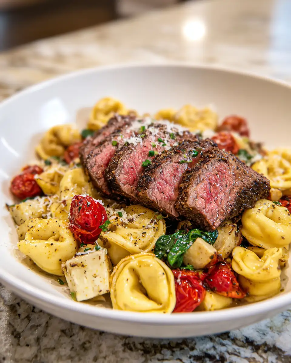 Sizzling Garlic Butter Steak Tortellini: A Flavorful Italian Indulgence 6 Final dish - Sizzling Garlic Butter Steak Tortellini: A Flavorful Italian Indulgence