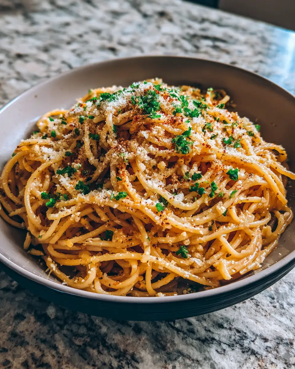 Savor the Flavors: Irresistible Garlic Parmesan Spaghetti Recipe 6 Final dish - Savor the Flavors: Irresistible Garlic Parmesan Spaghetti Recipe