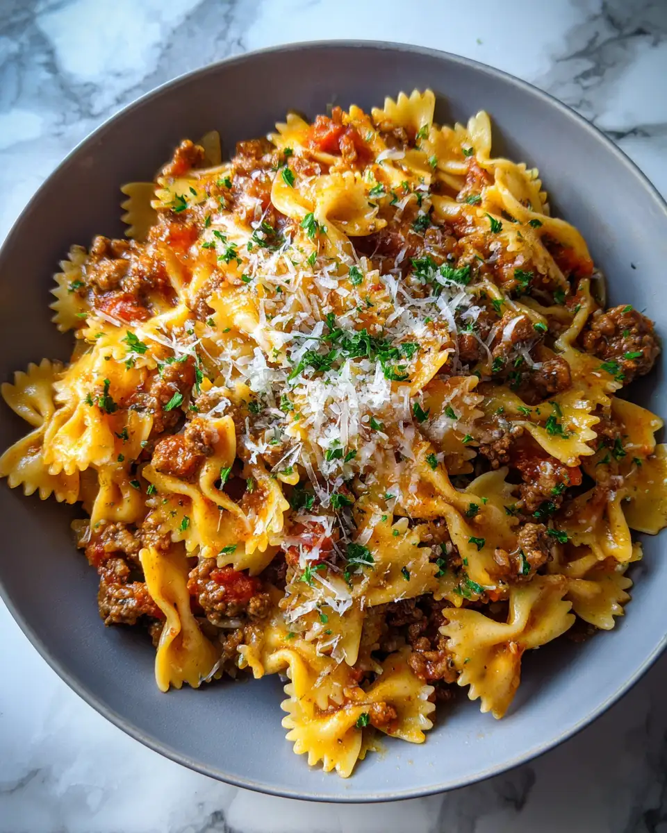 Final dish - Quick and Cozy Ground Beef Pasta Dinner Made Easy