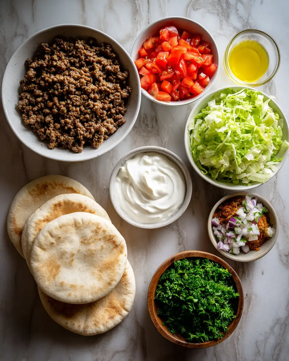Ingredients for Sizzling Ground Beef Pita Pockets: Your New Weeknight Favorite