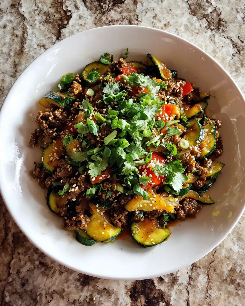 Sizzling Ground Beef and Zucchini Skillet Sensation 6 Final dish - Sizzling Ground Beef and Zucchini Skillet Sensation