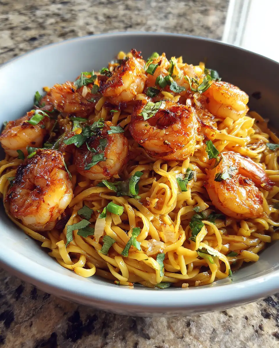 Savor the Flavor: Honey Garlic Butter Shrimp Noodles Delight 6 Final dish - Savor the Flavor: Honey Garlic Butter Shrimp Noodles Delight