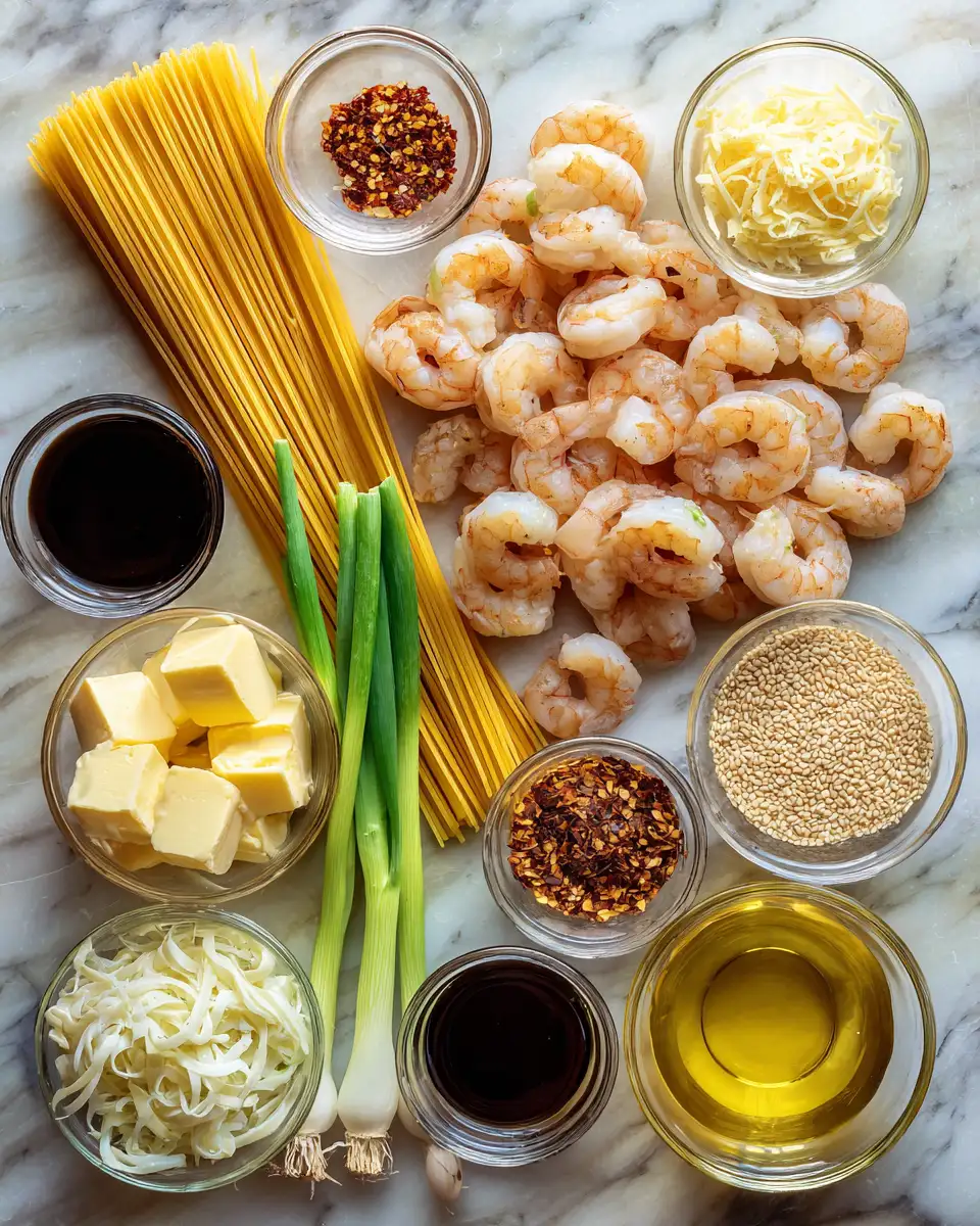 Savor the Flavor: Honey Garlic Butter Shrimp Noodles Delight 4 Ingredients for Savor the Flavor: Honey Garlic Butter Shrimp Noodles Delight
