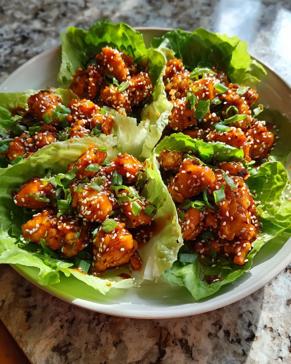 Final dish - Irresistible Honey Garlic Chicken Lettuce Wraps for a Flavorful Feast