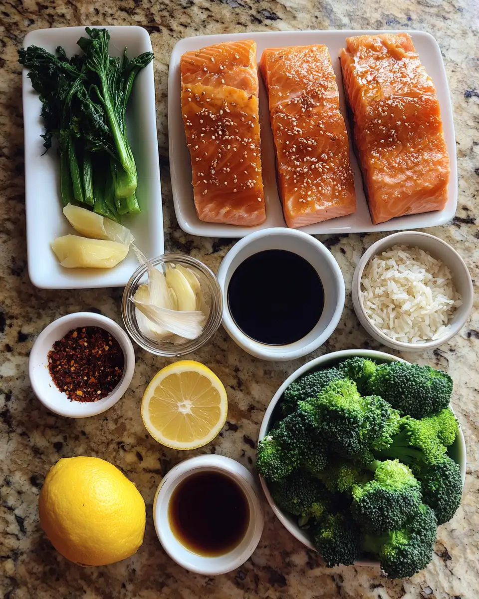 Ingredients for Irresistible Honey Garlic Salmon Bowl: A Sweet and Savory Delight