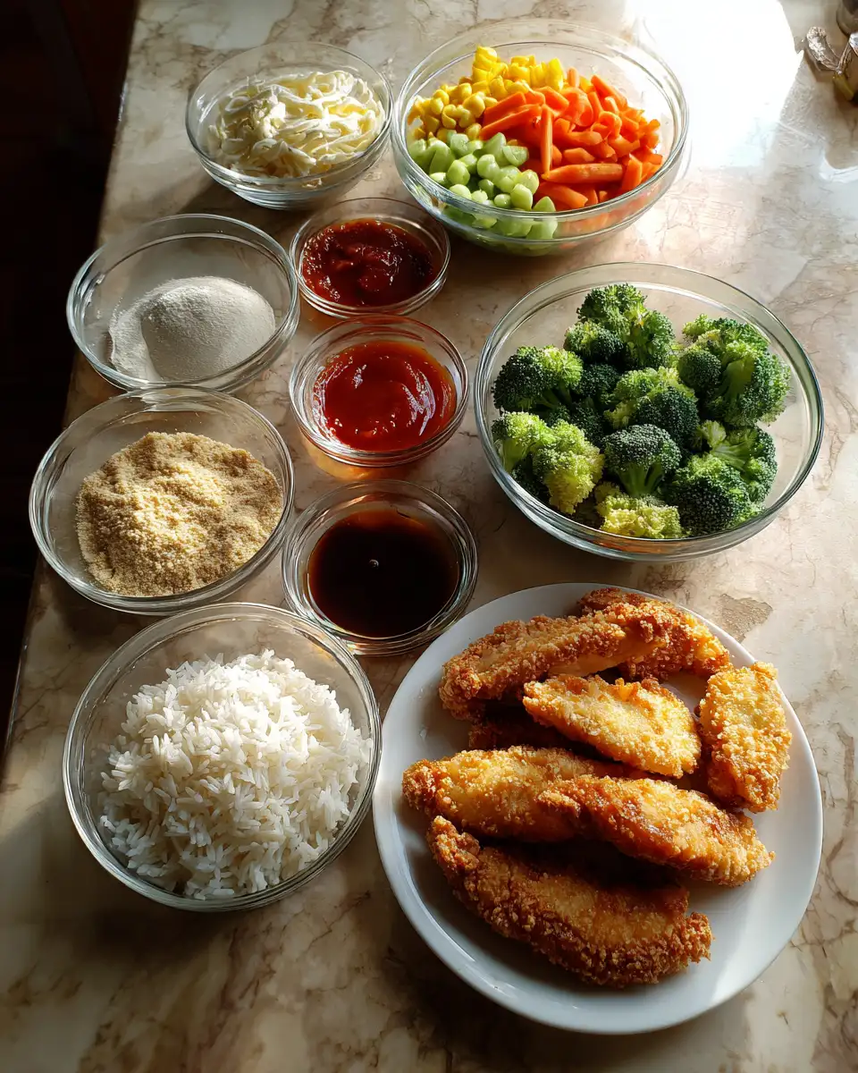 Ingredients for Savor the Sweet Heat: Hot Honey Crispy Chicken Bowl Delight