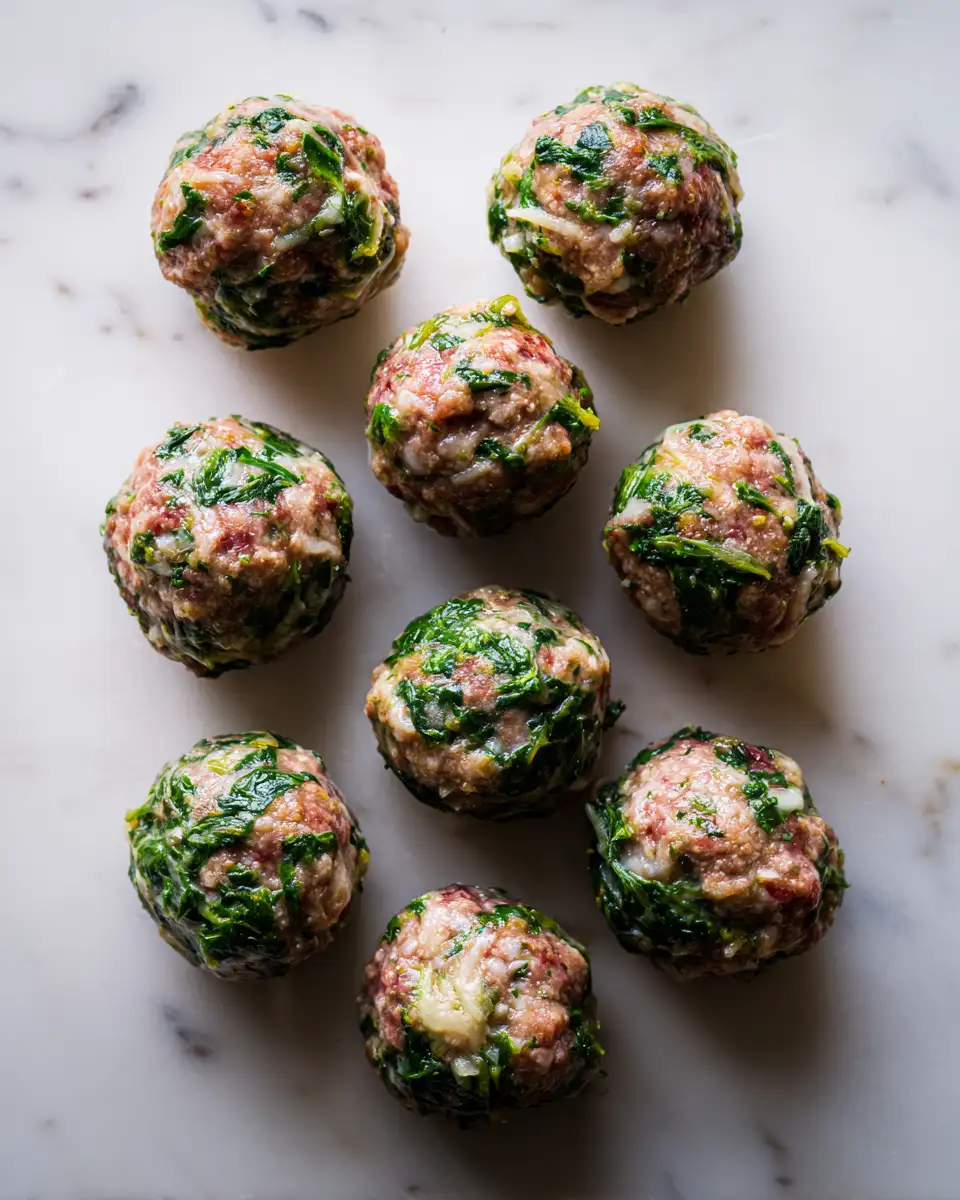 Unleash Flavor with Spinach Garlic Meatballs Stuffed With Mozzarella 4 Ingredients for Unleash Flavor with Spinach Garlic Meatballs Stuffed With Mozzarella