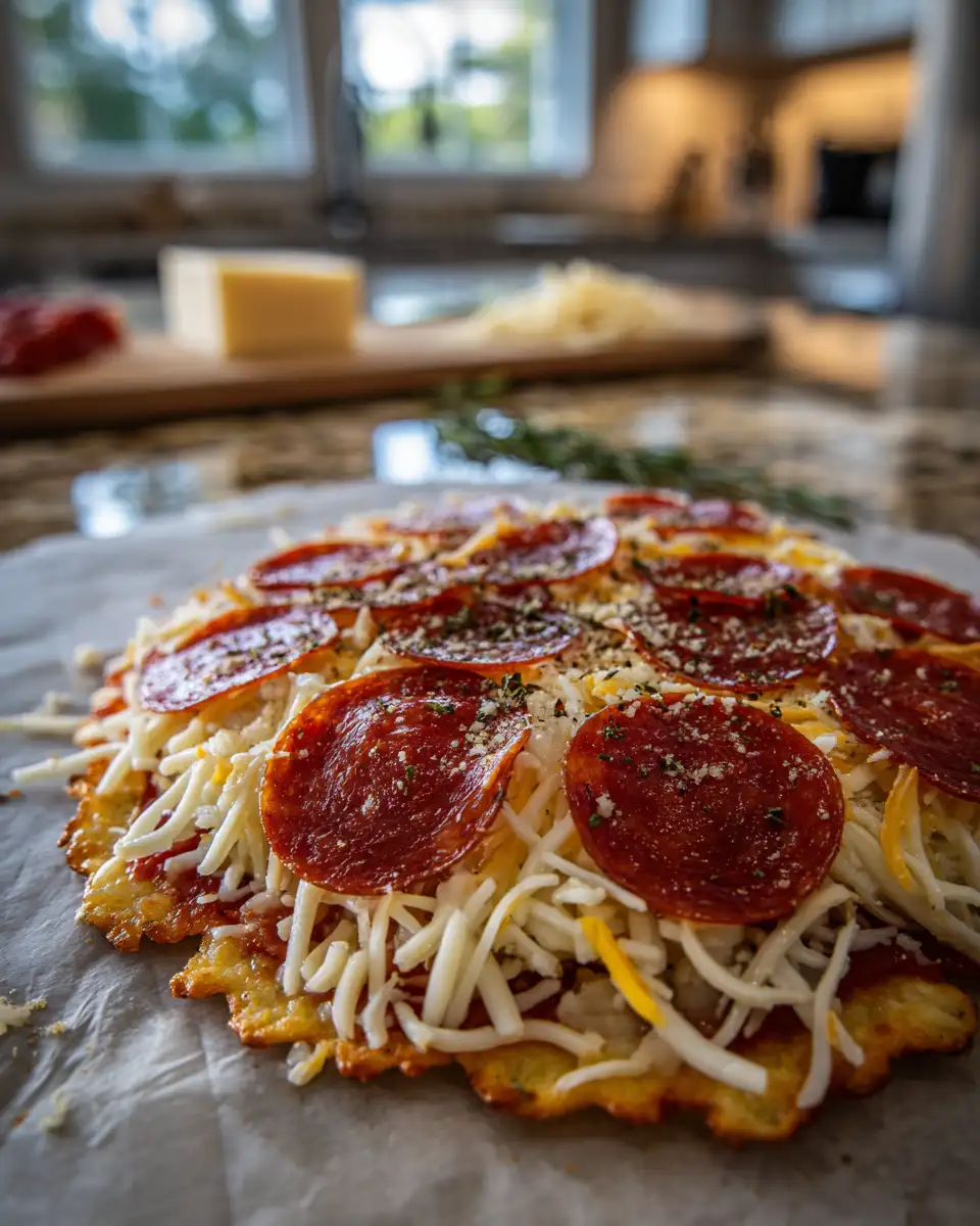Ingredients for Crispy Keto Delight: Irresistible Pepperoni Cheese Crisps