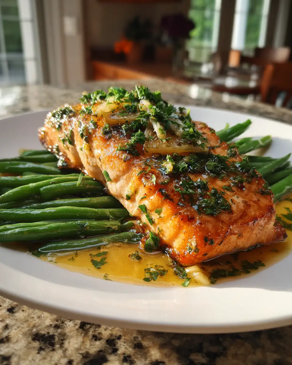 Final dish - Zesty Lemon Herb Butter Salmon: A Flavorful Twist on a Classic Dish