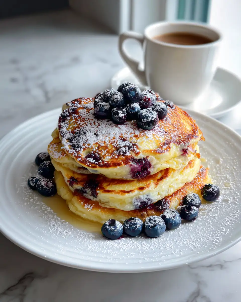 Fluffy Lemon Ricotta Blueberry Pancakes: A Breakfast Dream Come True 6 Final dish - Fluffy Lemon Ricotta Blueberry Pancakes: A Breakfast Dream Come True