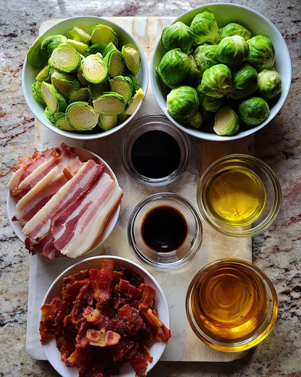 Ingredients for Maple Glazed Bacon Brussels Sprouts: A Sweet and Savory Sensation