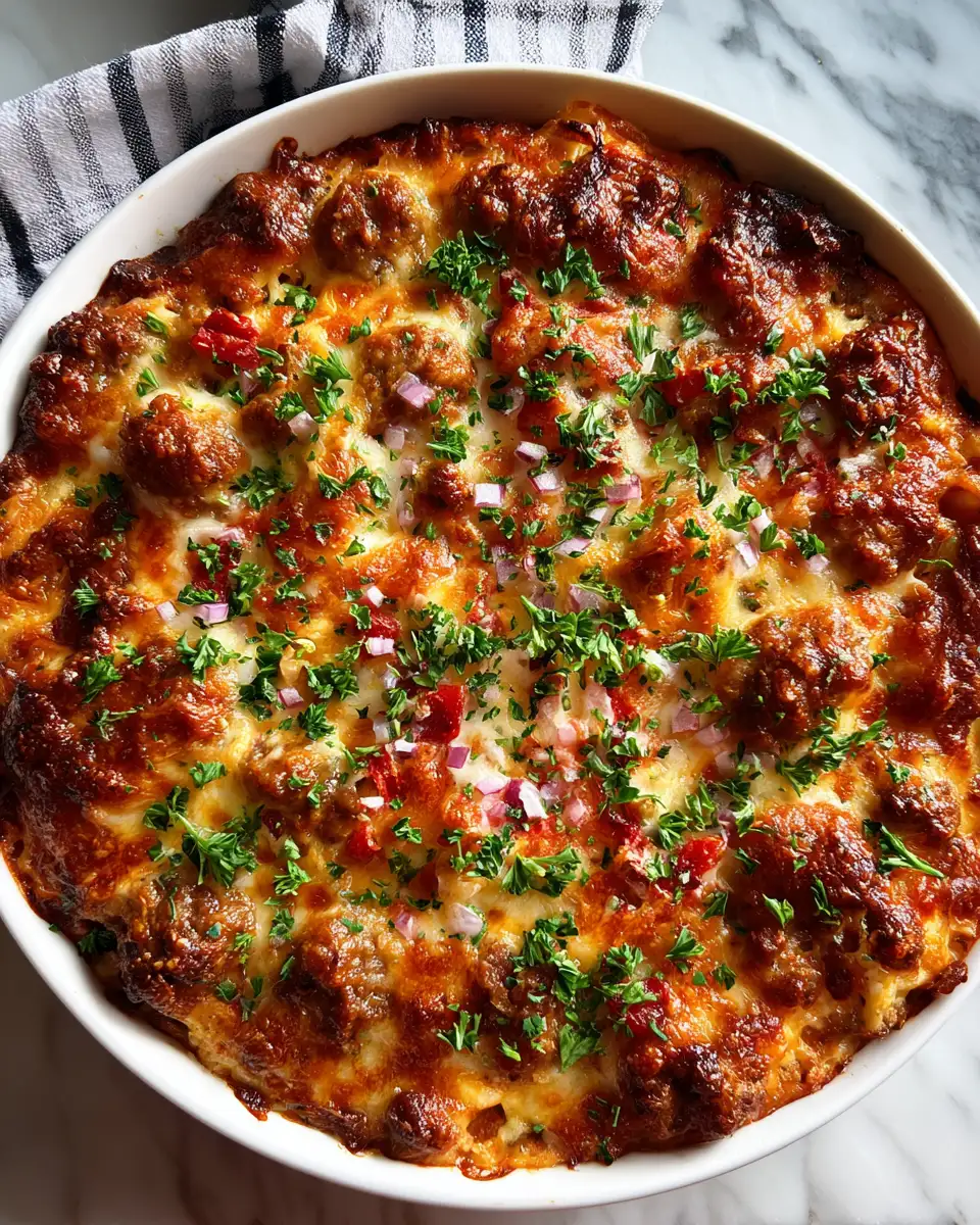 Final dish - Sizzling Meat Pizza Casserole: Your New Comfort Food Obsession