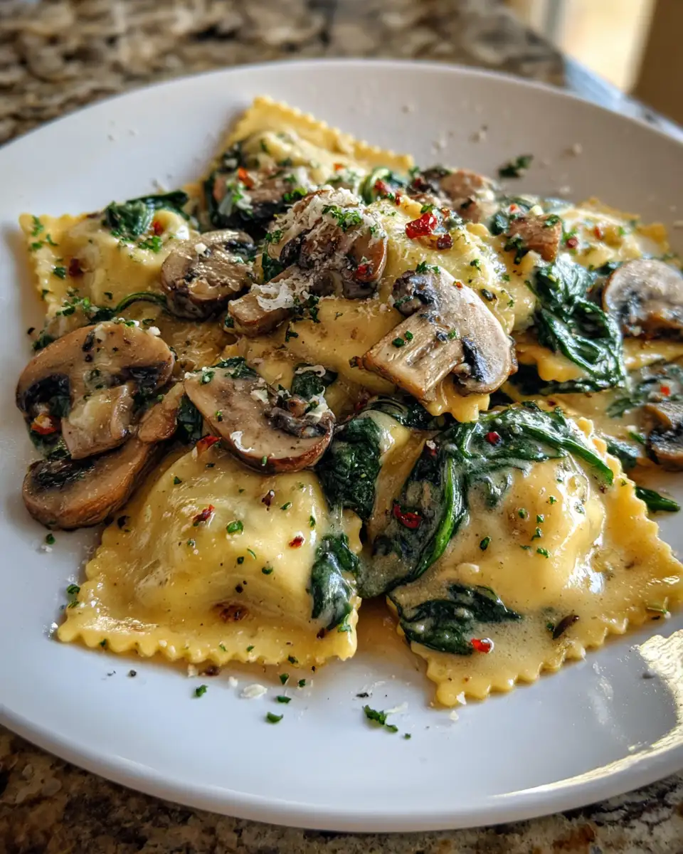 Mouthwatering Mushroom Ravioli with Spinach: A Culinary Delight 6 Final dish - Mouthwatering Mushroom Ravioli with Spinach: A Culinary Delight
