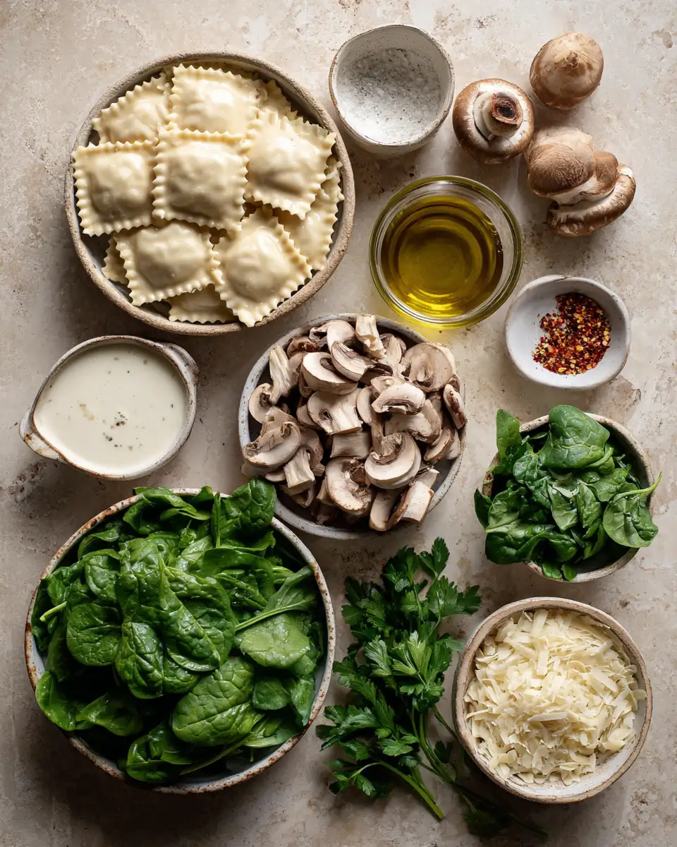Mouthwatering Mushroom Ravioli with Spinach: A Culinary Delight 4 Ingredients for Mouthwatering Mushroom Ravioli with Spinach: A Culinary Delight