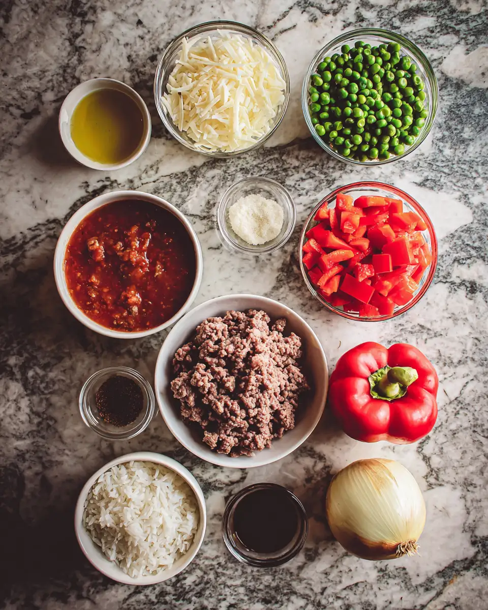 Ingredients for Savor the Simplicity: One Pot Beef and Rice Meal Magic