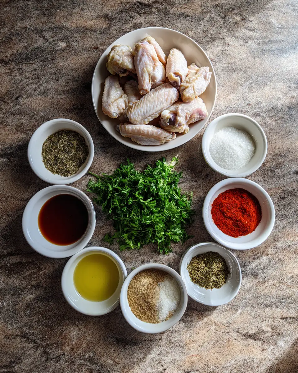 Ingredients for Oven-Roasted Chicken Wings Delight: Crispy, Flavorful, and Simply Irresistible