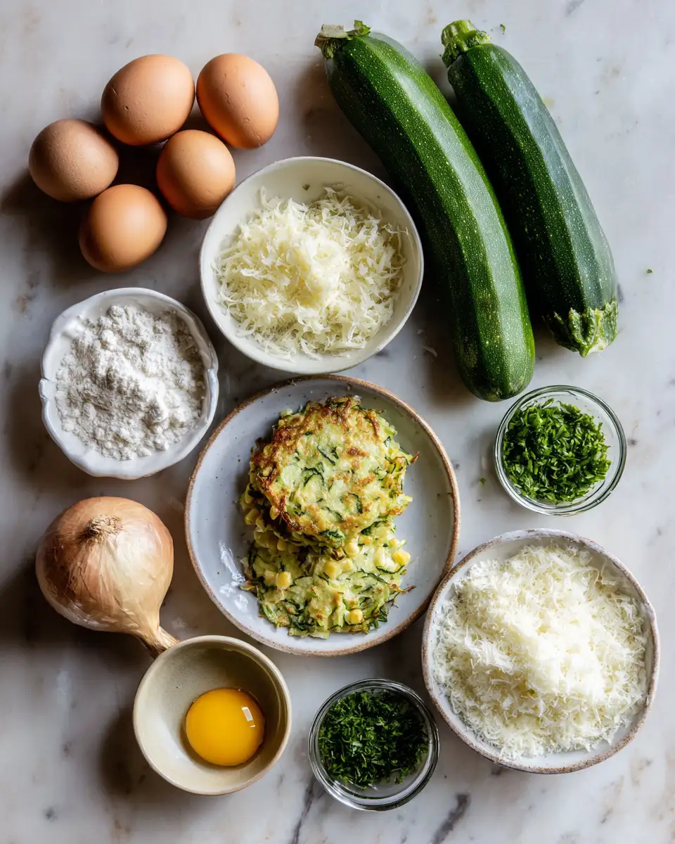 Ingredients for Crispy Parmesan Zucchini Corn Fritters: Your New Favorite Snack