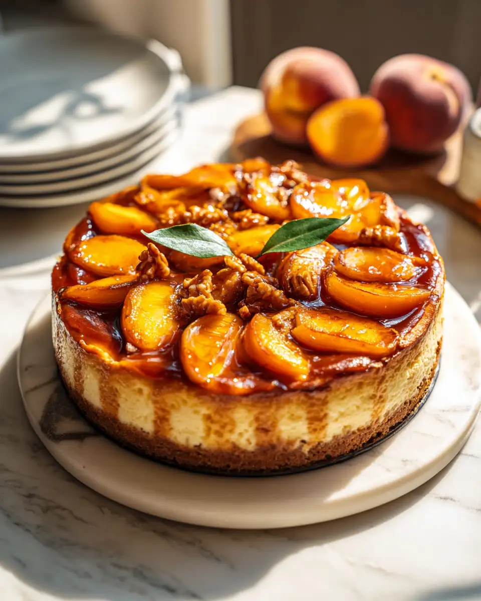 Final dish - Decadent Delight: Discover the Peach Cobbler Cheesecake Fusion