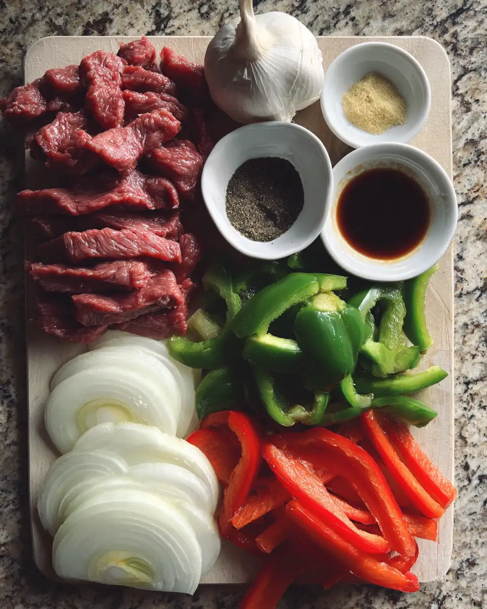 Sizzling Pepper Steak: A Flavor Fiesta with Bell Peppers and Onion 4 Ingredients for Sizzling Pepper Steak: A Flavor Fiesta with Bell Peppers and Onion