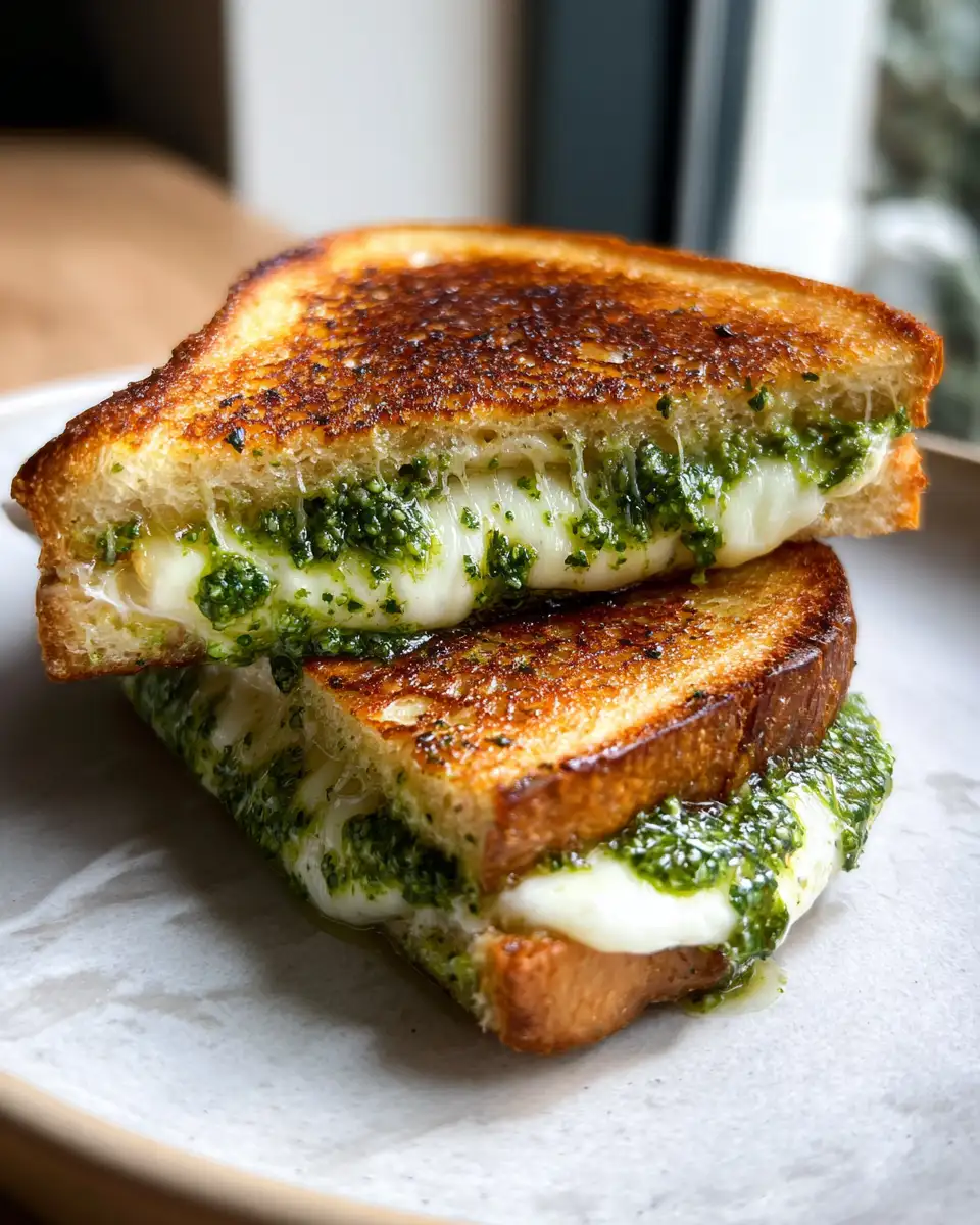 Pesto Grilled Cheese Bliss: A Gourmet Twist on a Classic Comfort 6 Final dish - Pesto Grilled Cheese Bliss: A Gourmet Twist on a Classic Comfort