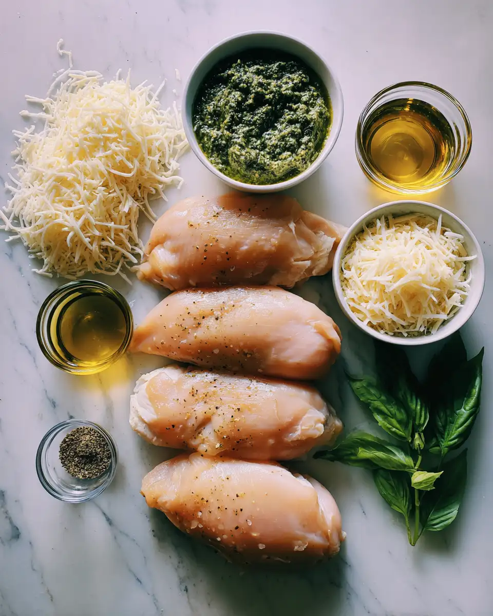 Irresistible Pesto Mozzarella Stuffed Chicken That Will Wow Your Taste Buds 4 Ingredients for Irresistible Pesto Mozzarella Stuffed Chicken That Will Wow Your Taste Buds