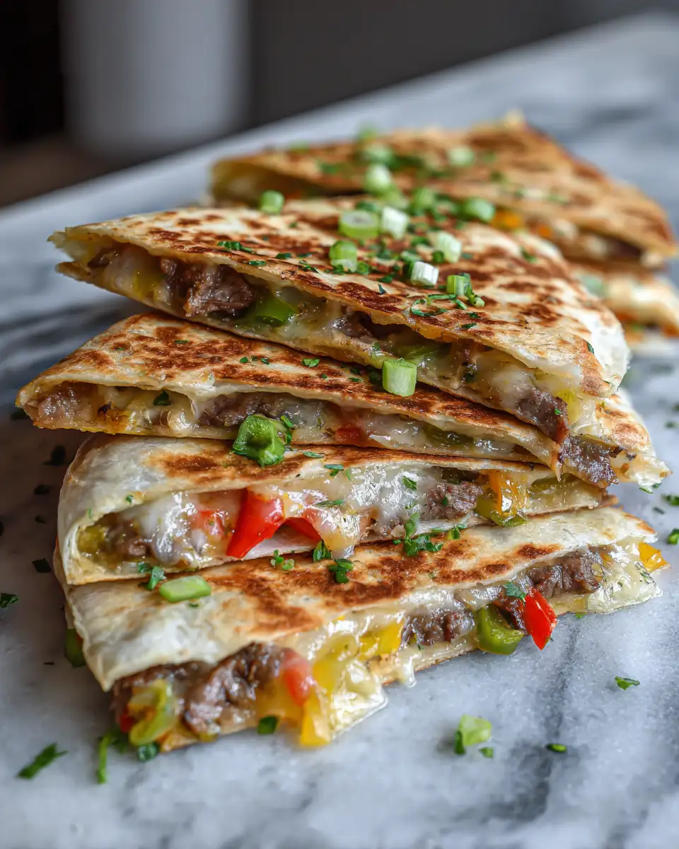 Final dish - Philly Cheesesteak Quesadillas: A Fusion Feast of Flavors