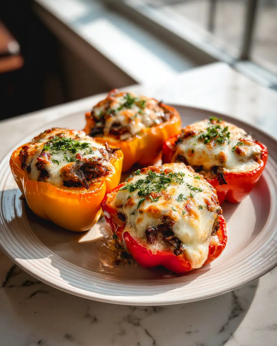 Philly Cheesesteak Stuffed Peppers: A Bold Twist on a Classic Favorite 6 Final dish - Philly Cheesesteak Stuffed Peppers: A Bold Twist on a Classic Favorite